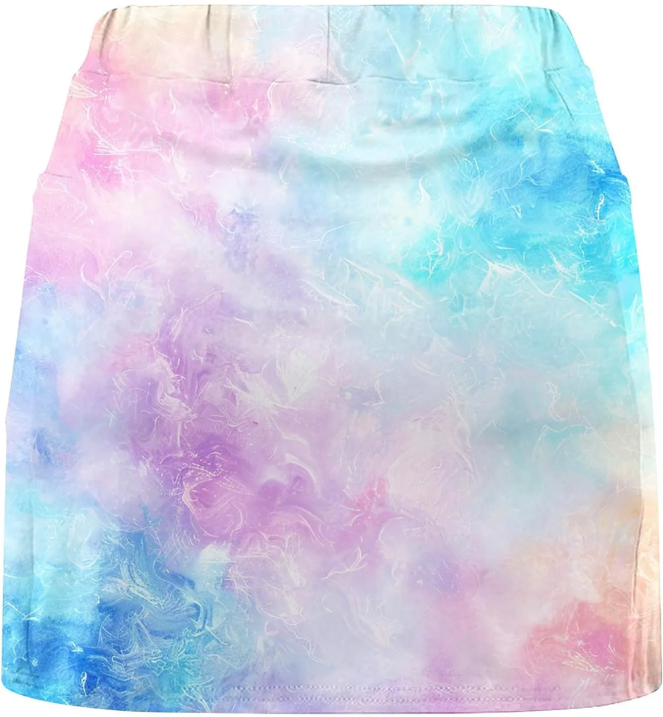 Womens Golf Skorts Skirts Tie Dye Printed High Waisted Tennis Skirt with Shorts Sports Bottoming Skirts