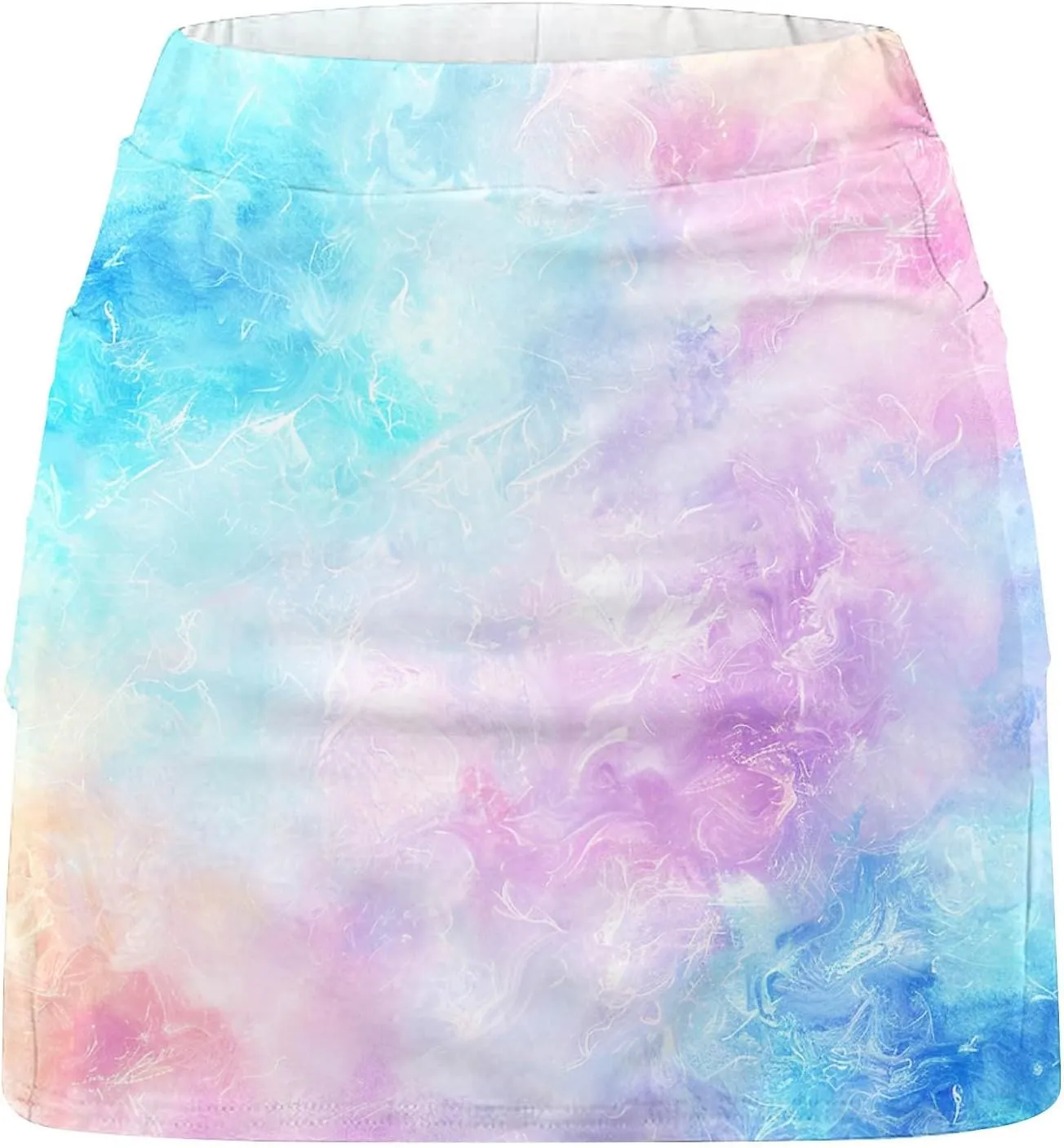 Womens Golf Skorts Skirts Tie Dye Printed High Waisted Tennis Skirt with Shorts Sports Bottoming Skirts