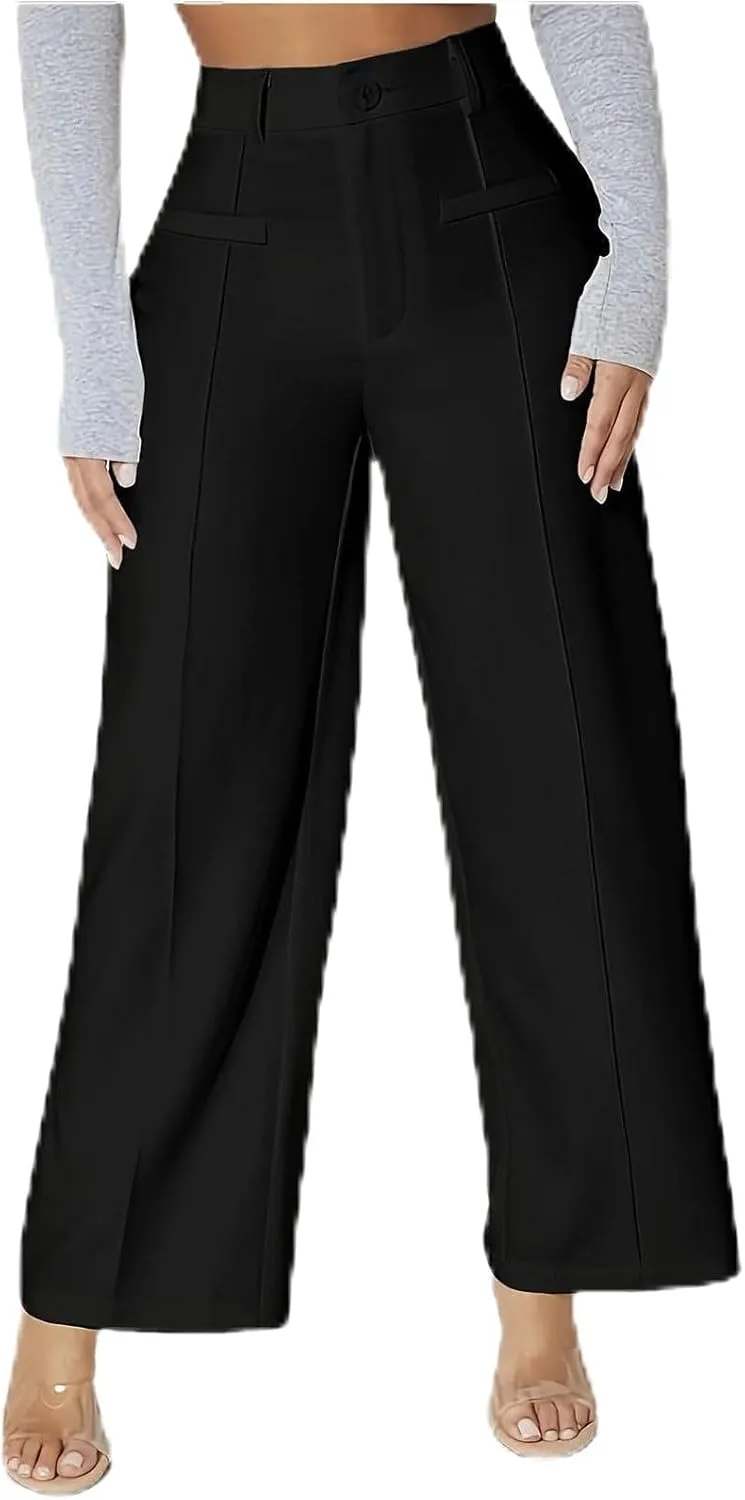 Women's High Waist Pants Trendy Drape Straight Dress Pants Fall Casual Wild Long Trousers Comfy High-end Pants