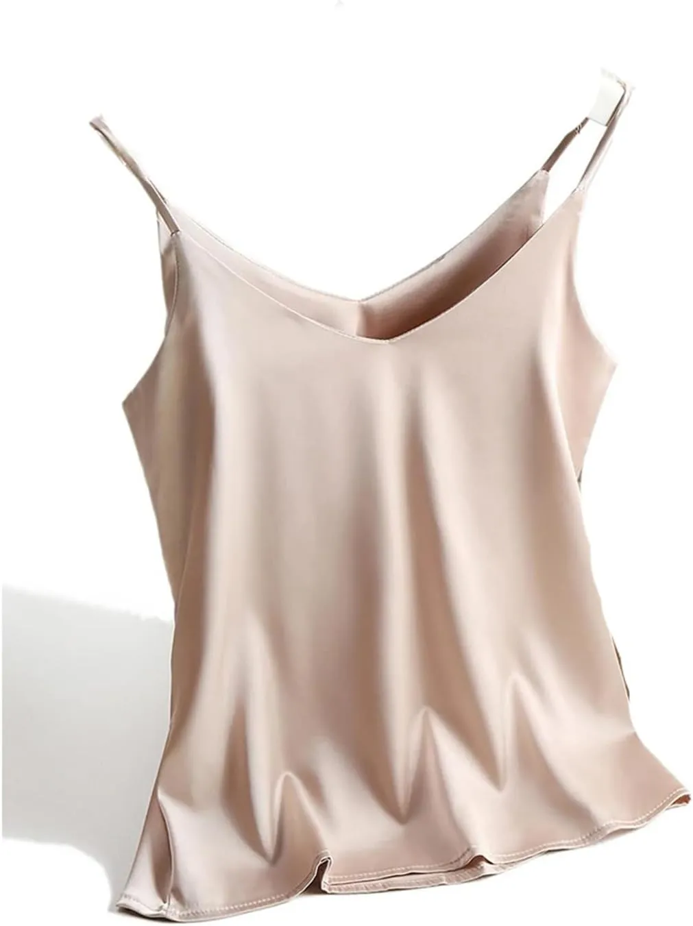 Women's Satin Silk Cami Top  Spaghetti Strap V-Neck Sleeveless Camisole Summer Tank for Daily Or Night Out