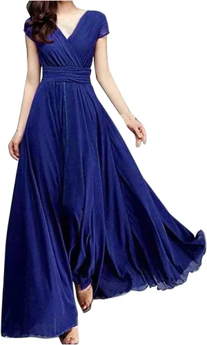 Women's Summer Formal Wedding Guest Dress Off Shoulder High Slit Maxi Bodycorn Dress Ruffle Hem Long Dress