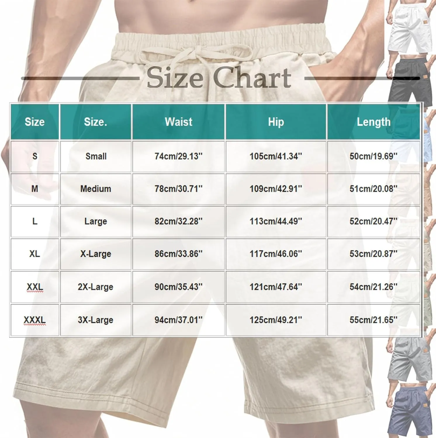 Xiaojmake Mens Linen Beach Shorts Summer Twill Chino Work Dress Golf Short Stretch Elastic Waistband Drawstring Casual Shorts