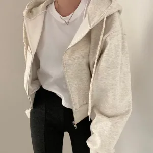 Y2K Zip Up Hoodies Y2k Crop Hoodie Sweatshirt Women Harajuku Long Sleeve Shirt Oversized Crop Tops Loose Jackets Coat