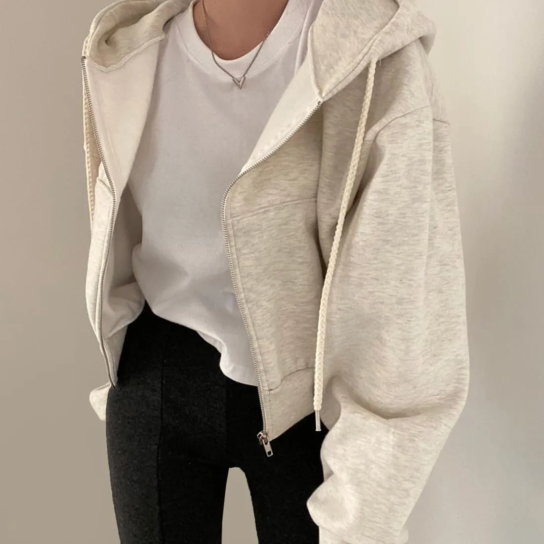 Y2K Zip Up Hoodies Y2k Crop Hoodie Sweatshirt Women Harajuku Long Sleeve Shirt Oversized Crop Tops Loose Jackets Coat